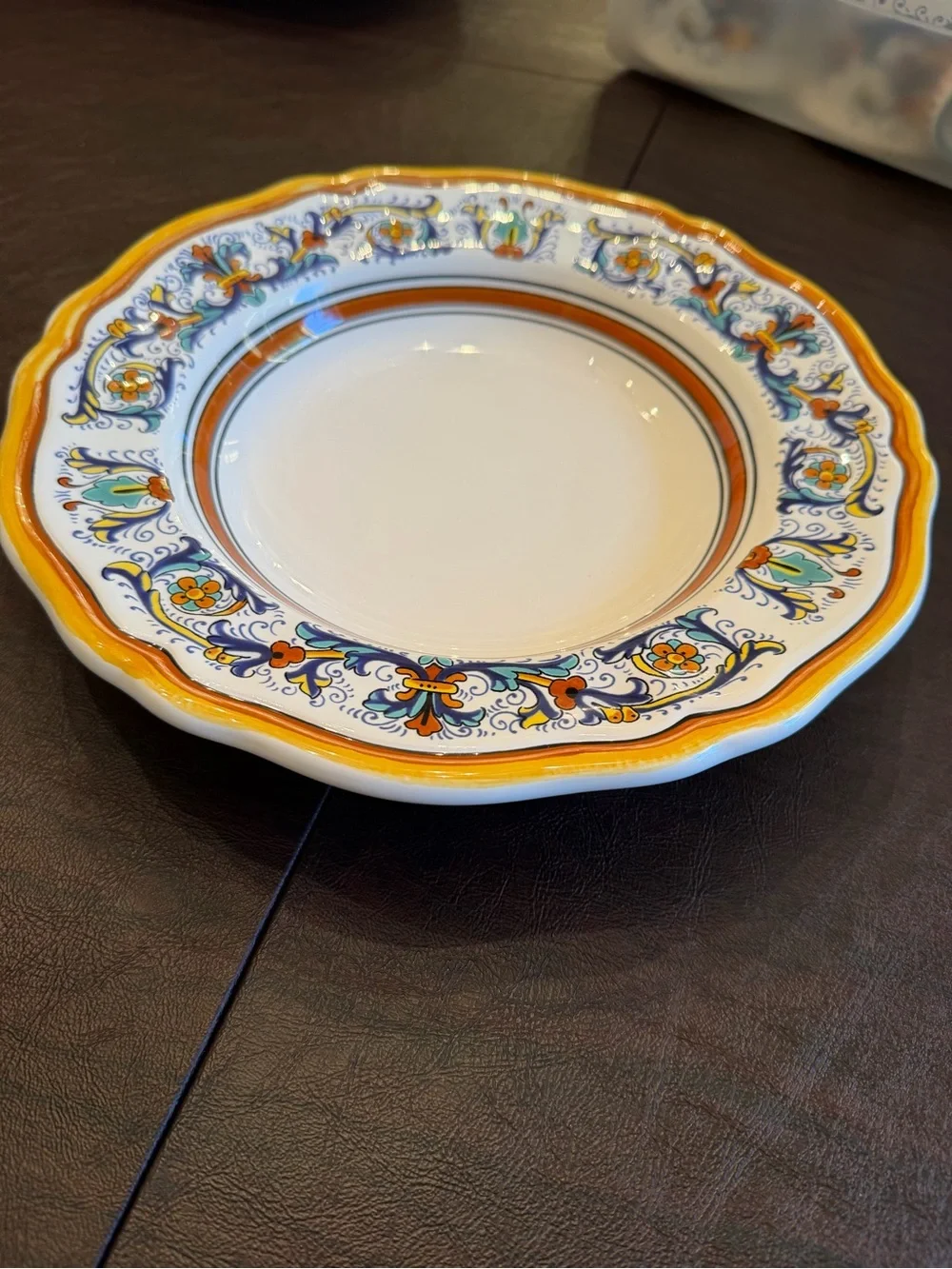 Sur La Table Nova Deruta Soup Bowl in White, Yellow, Blue